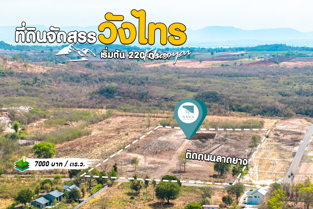 📌 ที่ดินแบ่งแปลงจัดสรร วังไทร เขาใหญ่ วิวดี ทำเลสวย ถนนถึงหน้าแปลง | รหัส E-WS004